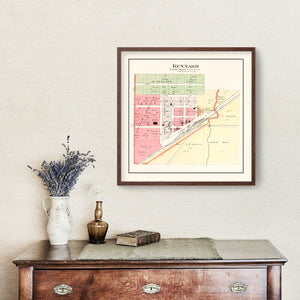 Vintage Map of Kennard, Nebraska 1908