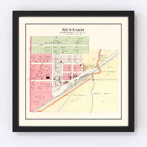 Vintage Map of Kennard, Nebraska 1908