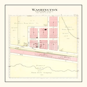 Vintage Map of Washington, Nebraska 1908