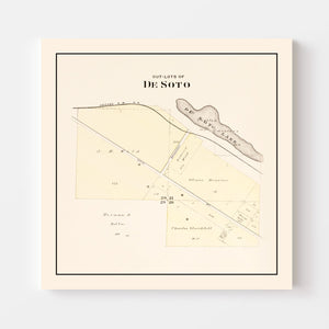 Vintage Map of Desoto, Nebraska 1908