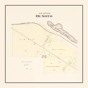 Vintage Map of Desoto, Nebraska 1908
