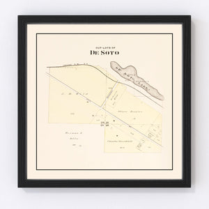 Vintage Map of Desoto, Nebraska 1908