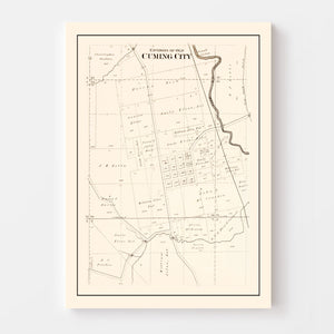 Vintage Map of Cuming, Nebraska 1908