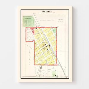Vintage Map of Herman, Nebraska 1908