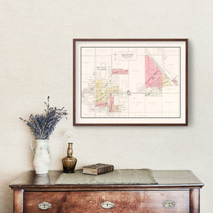 Vintage Map of Ellsworth, Wisconsin 1908