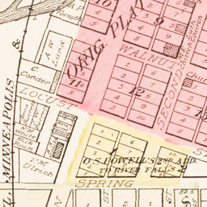 Vintage Map of River Falls, Wisconsin 1908