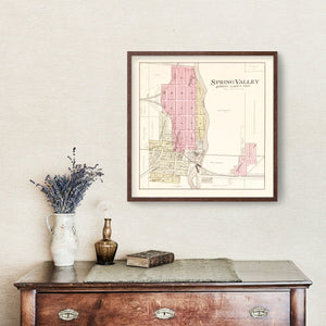 Vintage Map of Spring Valley, Wisconsin 1908