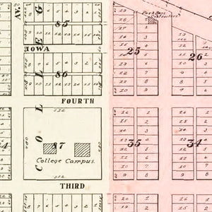 Vintage Map of Storm Lake, Iowa 1908