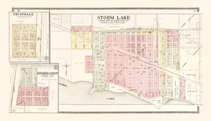 Vintage Map of Storm Lake, Iowa 1908