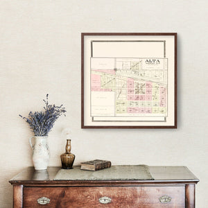Vintage Map of Alta, Iowa 1908