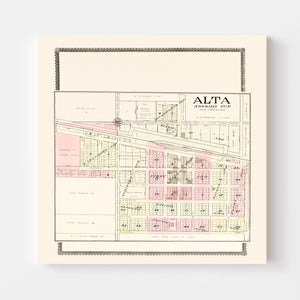 Vintage Map of Alta, Iowa 1908