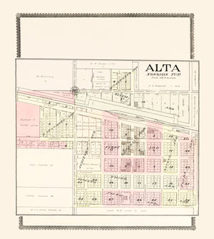 Vintage Map of Alta, Iowa 1908