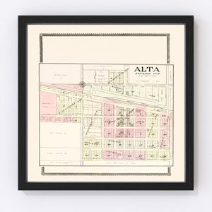 Vintage Map of Alta, Iowa 1908