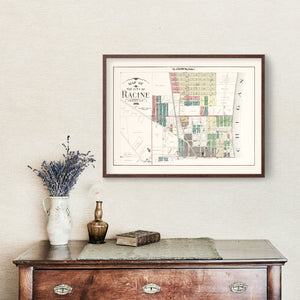 Vintage Map of Racine, Wisconsin 1908