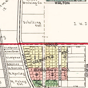 Vintage Map of Racine, Wisconsin 1908
