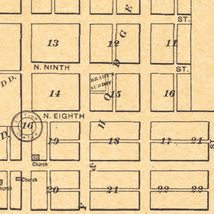 Vintage Map of Abilene, Kansas 1909