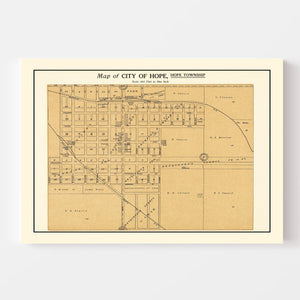 Vintage Map of Hope, Kansas 1909