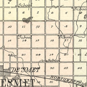 Vintage Map of Kingsbury County, South Dakota 1909