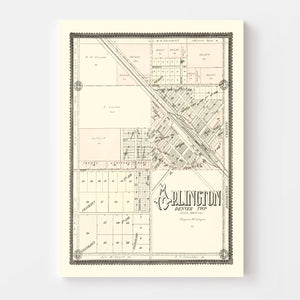 Vintage Map of Arlington, South Dakota 1909