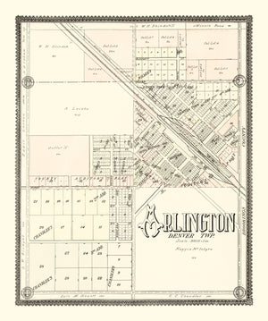 Vintage Map of Arlington, South Dakota 1909