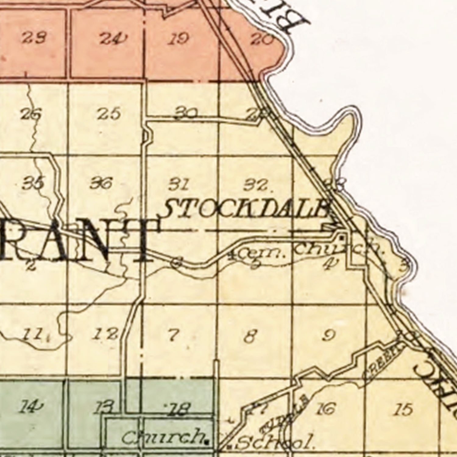 Vintage Map of Riley County, Kansas 1909