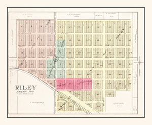 Vintage Map of Riley, Kansas 1909
