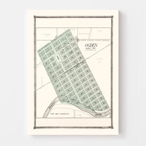 Vintage Map of Ogden, Kansas 1909