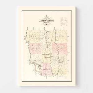 Vintage Map of Andrew County, Missouri 1909