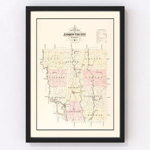 Vintage Map of Andrew County, Missouri 1909