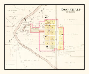 Vintage Map of Rosendale, Missouri 1909
