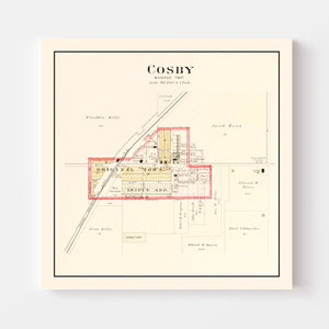 Vintage Map of Cosby, Missouri 1909