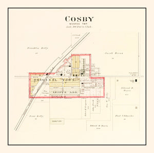 Vintage Map of Cosby, Missouri 1909