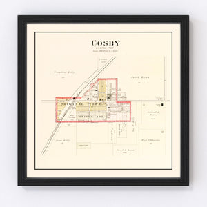 Vintage Map of Cosby, Missouri 1909