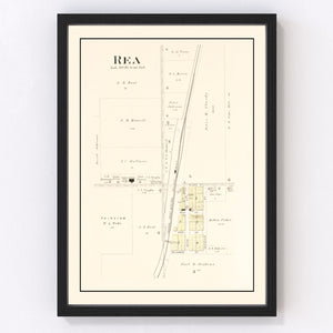 Vintage Map of Rea, Missouri 1909