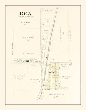 Vintage Map of Rea, Missouri 1909