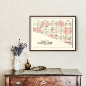 Vintage Map of Douglas County, South Dakota 1909