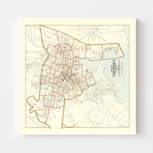 Vintage Map of New Haven, Connecticut 1911