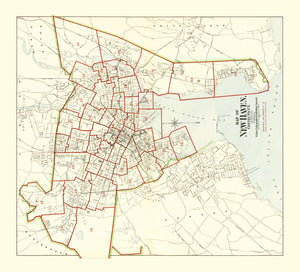 Vintage Map of New Haven, Connecticut 1911