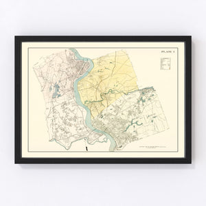 Vintage Map of Hampden County, Massachusetts 1912