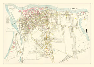 Vintage Map of Chicopee Center, Massachusetts 1912