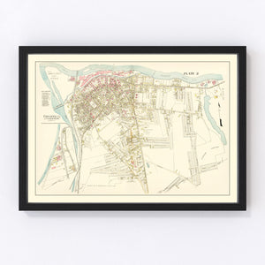 Vintage Map of Chicopee Center, Massachusetts 1912
