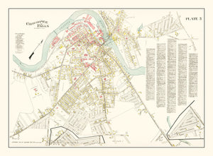 Vintage Map of Chicopee Falls, Massachusetts 1912