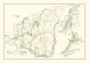 Vintage Map of Palmer, Massachusetts 1912