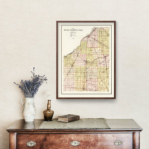 Vintage Map of Wood County, Ohio 1912