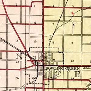 Vintage Map of Wood County, Ohio 1912