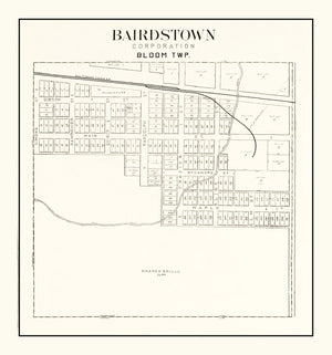 Vintage Map of Bairdstown, Ohio 1912