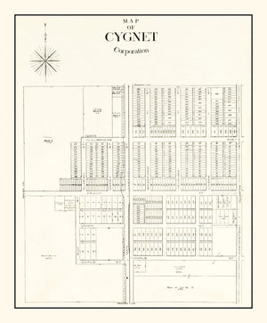 Vintage Map of Cygnet, Ohio 1912