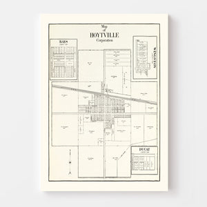 Vintage Map of Hoytville, Ohio 1912