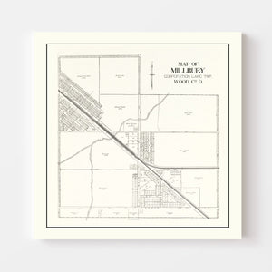 Vintage Map of Millbury, Ohio 1912