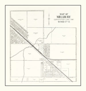 Vintage Map of Millbury, Ohio 1912